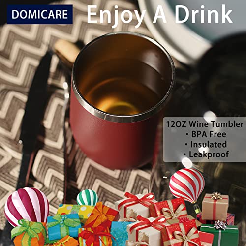 Stainless Steel Wine Tumbler Bulk with Lid (4 Count)