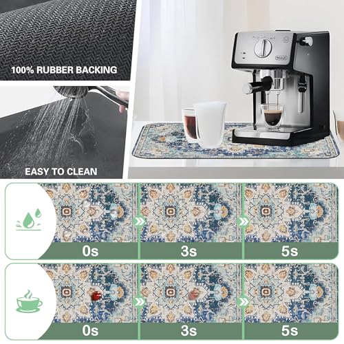 Dish Drying Mat for Kitchen Counter Absorbent Dish Coffee Mat 16"X24"