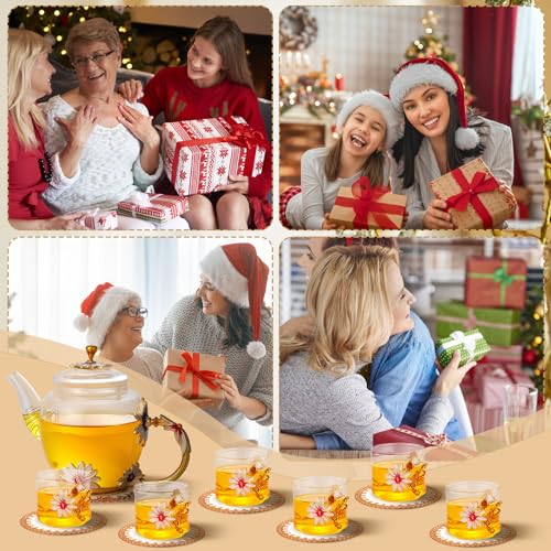 7 Pcs Floral Tea Set for Women (7 Count)