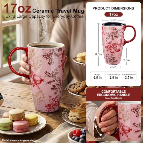 17oz Ceramic Travel Mug with Lid