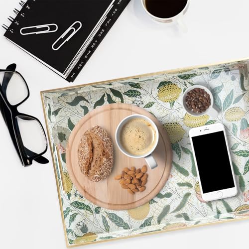 Plastic Serving Tray with Handles for Coffee Table