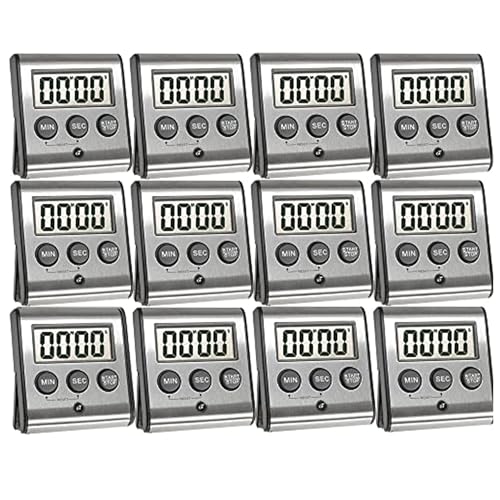 Elegant Digital Kitchen Timer Stainless Steel (12 Count)