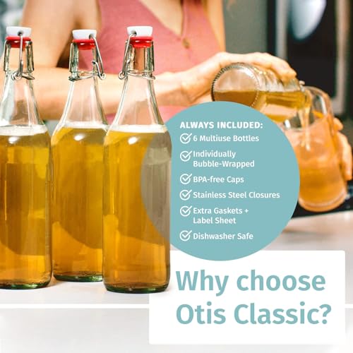 Clear Swing Top Glass Bottles (6 Count)