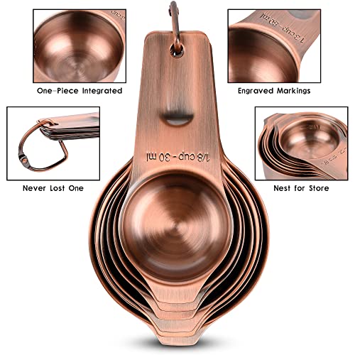 Copper Measuring Cups and Spoons Set 17