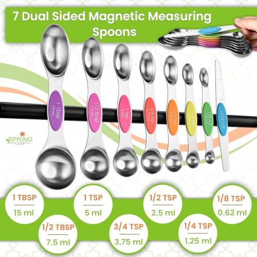 Magnetic Measuring Cups & Spoons Set of 15 with Levelers