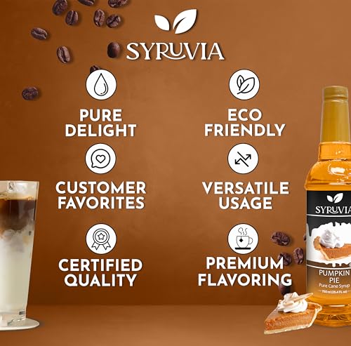 Coffee Syrup Pumpkin Pie Flavored Syrup for Drinks (25.4 Fl Oz)