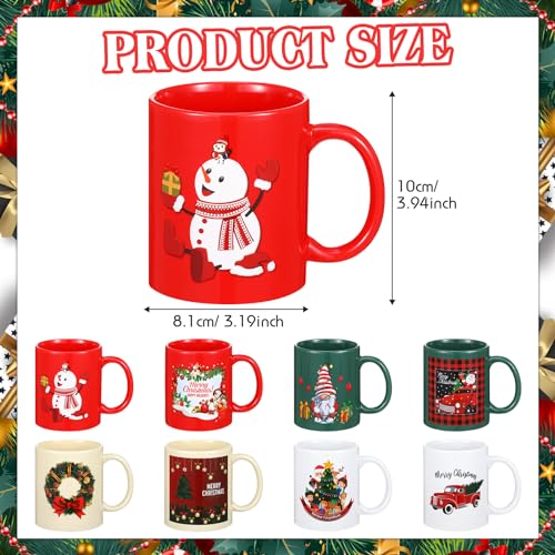 8 Pcs Ceramic Coffee Mugs 12 Oz Handle (8 Count)