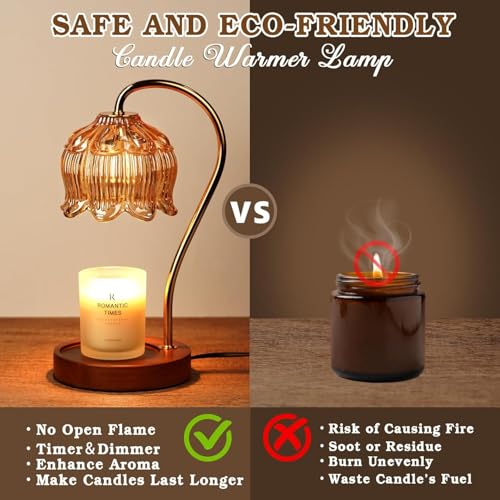 Flower Candle Warmer Lamp with Timer (2 Count)