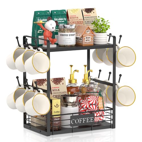 Coffee Mug Cup Holder Tree Bar Station Organizer