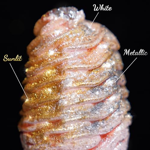 Edible Food Grade Glitter Powder Glimmer Luster Dust Metallic Fancy Food Decorating Sprinkle Glimmery Dust for Drink Wine Beverage Cake Bakery Vegan Allergen