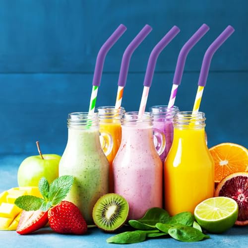 6pcs Food Grade Silicone Metal Straw Tips (6 Count)