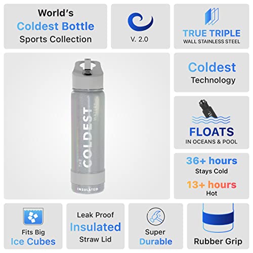 Coldest Insulated Water Bottle with Straw Lid