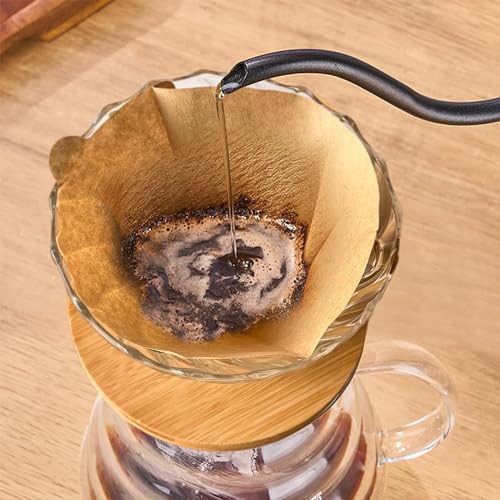 Glass Pour Over Coffee Dripper with Bamboo Stand