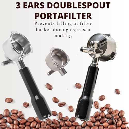 Espresso Portafilter 51mm Double Spouts Compatible with Delonghi Dedica EC680 and EC685 as well as SMEG and EUPA coffee machine models