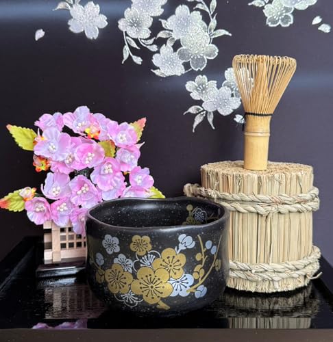 Japanese Traditional Mino Ware Handcrafted Mini Matcha Chawan Tea Bowl Cup Set With Chasen Bamboo Tea Whisk Ceremony Tableware Pottery