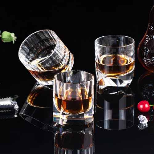Crystal Whiskey Glasses Set of 2 Old Fashioned Glasses Hand Blown (2 Count)