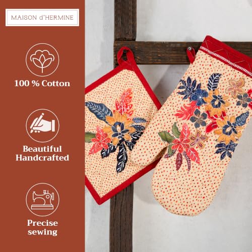 100% Cotton Oven Mitt & Pot Holder Set (2 Count)