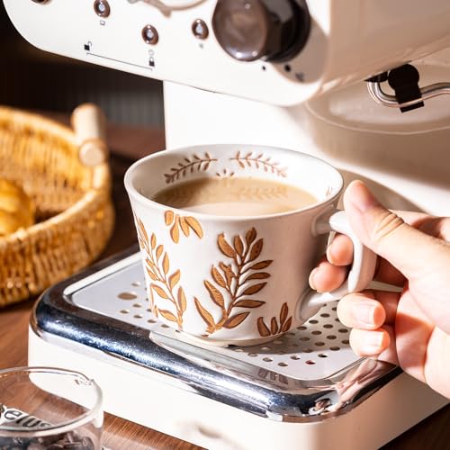 Coffee Mugs Set of 4 with Gold Spoon (4 Count)