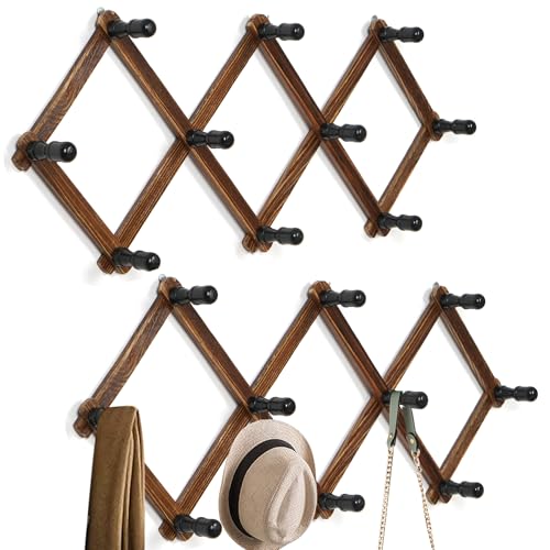 2 Pack Accordion Hat Rack for Wall (2 Count)
