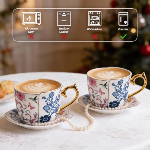 Tea Cups and Saucers Set of 2 (2 Count)