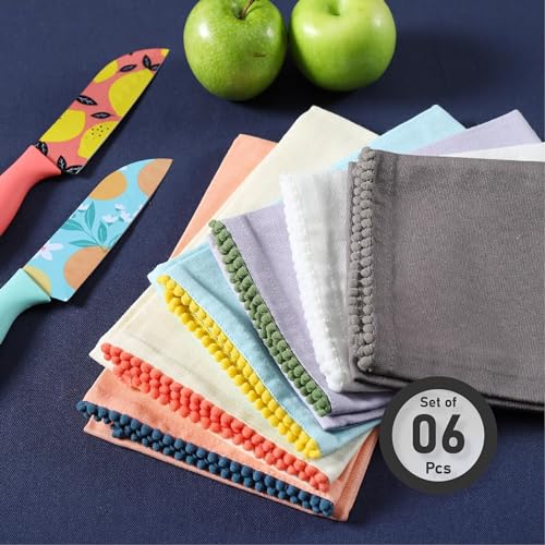 Kitchen Towels 100% Cotton Solid Kitchen Dish Cloths (6 Count)