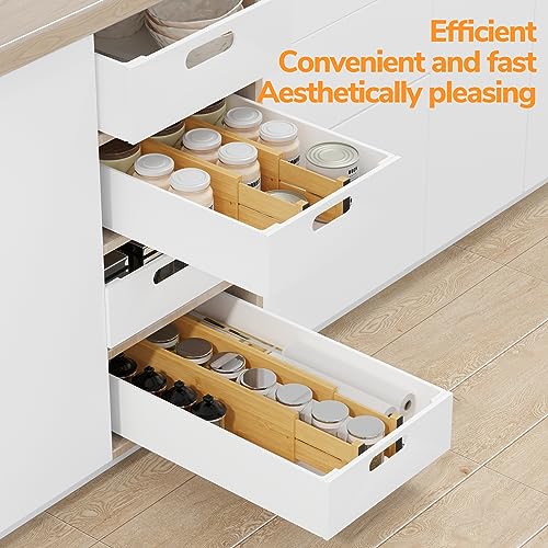 Bamboo Expandable Drawer Dividers (4 Count)