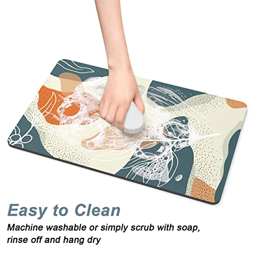 Coffee Mat 12" x 19" Cute Boho Theme Coffee Bar Mats for Espresso Machine Station Accessories and Organizer