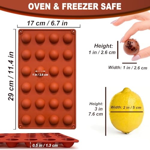 Mini 24 Cavity Semi Sphere Silicone Molds Non (2 Count)