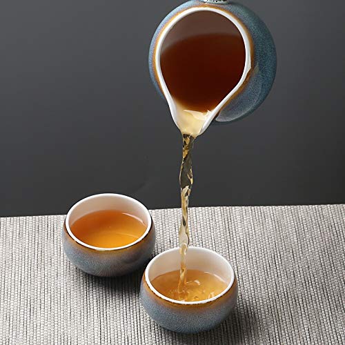 Tea Set Personality Tea Set Red Glaze Black Handle Oblique Teapot Oblique Teacup 10 Ceramic Tea Set Gift Box