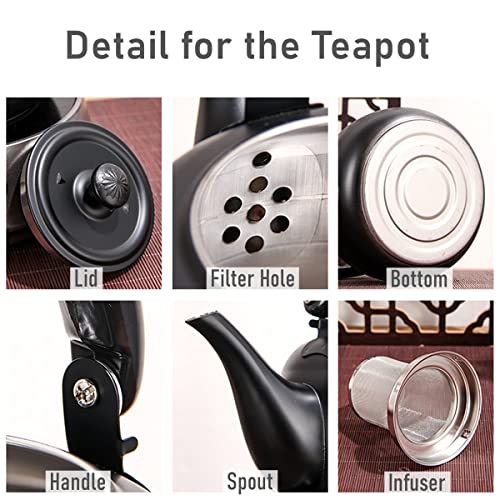 50 oz 1500ml Stainless Steel Steeping Teapot with Infuser for Loose Leaf Tea