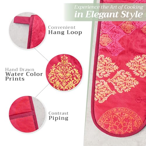 Double Oven Mitts 100% Cotton Double Oven Glove