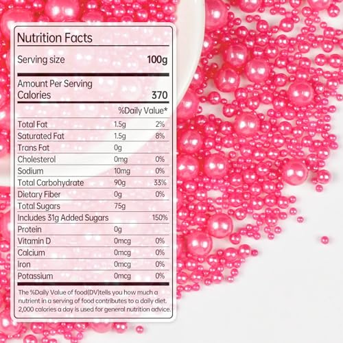 Deep Pink Pearl Sprinkles for Cake Decorating (5.29 Ounce)