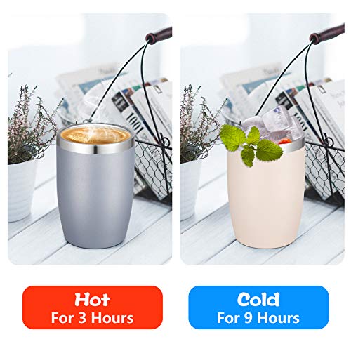 Stainless Steel 12 oz Tumblers bulk Vacuum Insulated Double Wall Travel Tumbler with Lid and Straw Reusable Tumbler (6 Count)