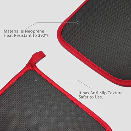 2Pcs Cotton and Neoprene Oven Pads Pot Holders with Pocket 8"x8.5" Dual (2 Count)