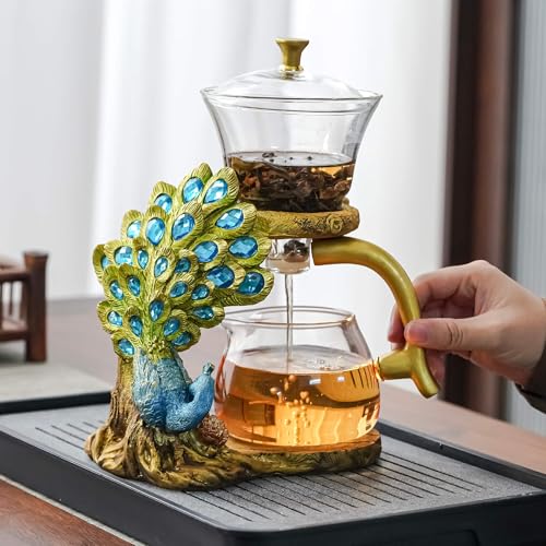 Glass Teapot Set with Infuser Semi Automatic Tea Set Magic Teapot (3 Count)