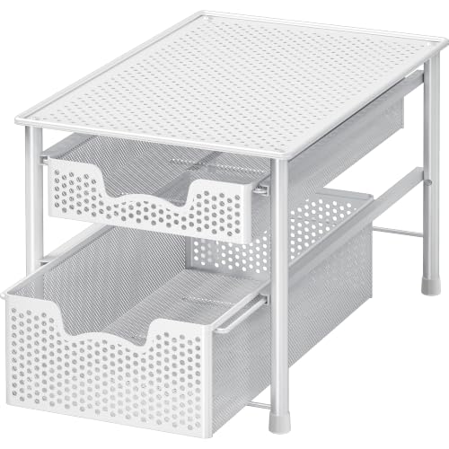Stackable 2 Tier Sliding Basket Organizer Drawer