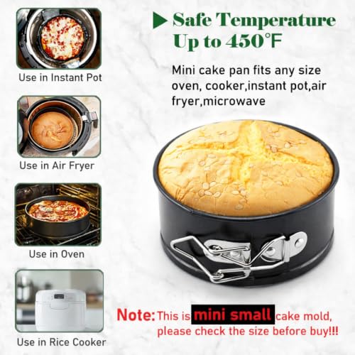 4 Pack Small Springform Cheesecakes Pan 4 Inch Mini 50Pcs Parchment Paper (4 Count)