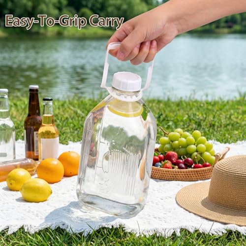 1 Pack 64 Oz Glass Milk Bottle with Lid