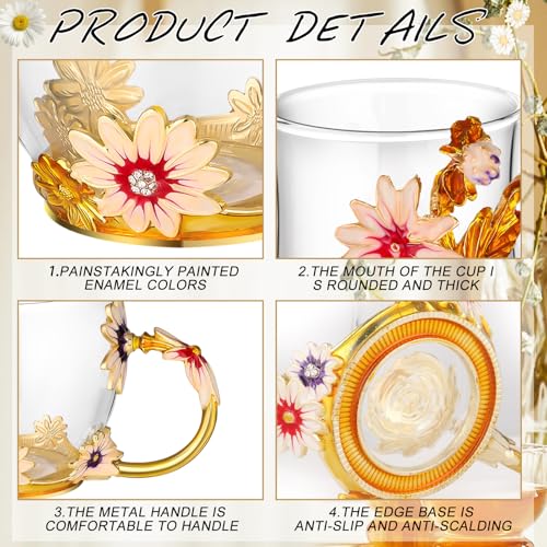 7 Pcs Floral Tea Set for Women (7 Count)