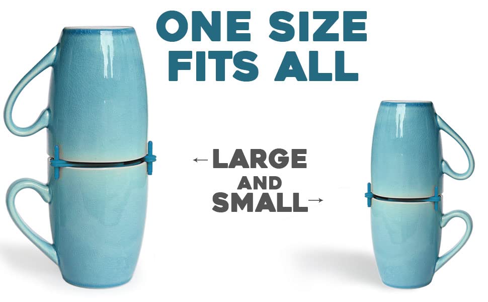 Mug Stackers for Kitchen Cabinets (6 Count)