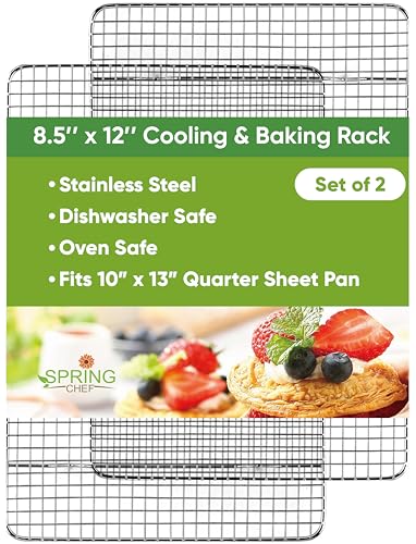 8.5" x 12" Stainless Steel Cooling Rack for Baking (2 Count)