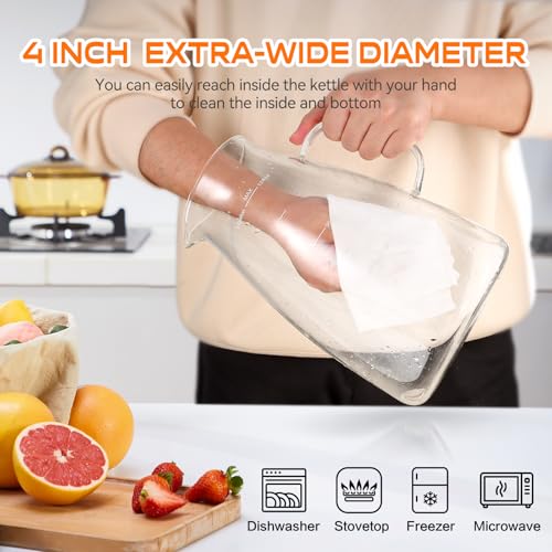 Glass Pitcher with Lid and Handle