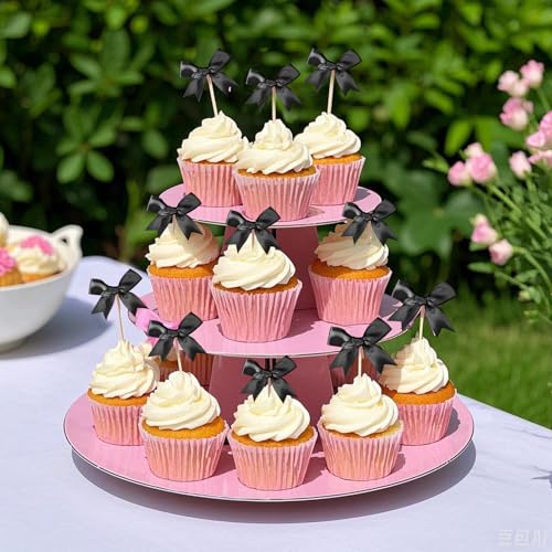 24Pcs Bow Cupcake Toppers (24 Count)