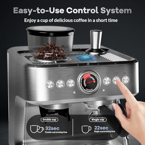 Espresso Machine with Grinder & Milk Frother