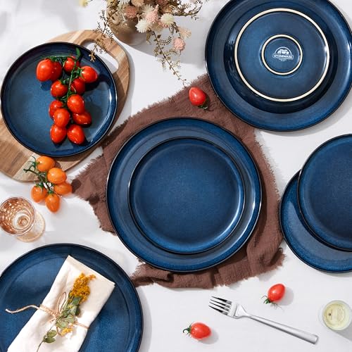 4 Piece Stoneware Small Dinner Plates Set