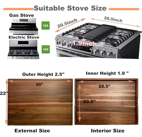 Acacia Stove Top Cover for Gas Burners & Electric Stove
