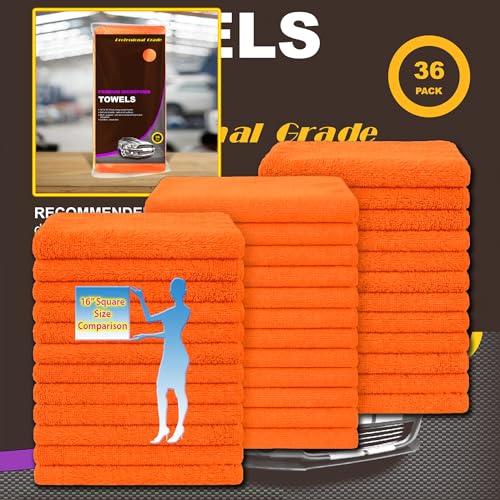 Orange Large Microfiber Cleaning Towels (36 Count)