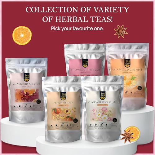 Tealeaf & Co. Cranberry Orange Black Tea Bags Blended with Fresh Herbs and Spices (7.055 Ounce)
