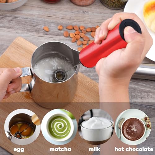 Rechargeable Milk Frother Handheld Electric Frother Wand Milk Foamer Drink Mixer for Coffee