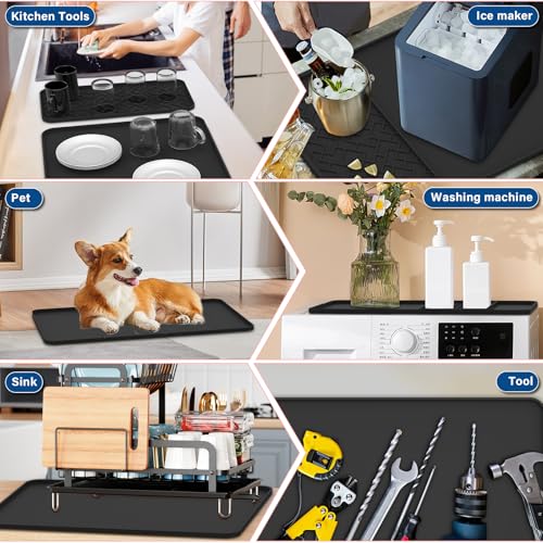 Coffee Mat 19" x 12" Silicone Coffee Bar Mat